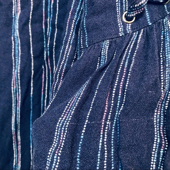 Pullover Top Pink Rose Striped Boho Top Laces & Bell Sleeves Size Small - Picture 6 of 7